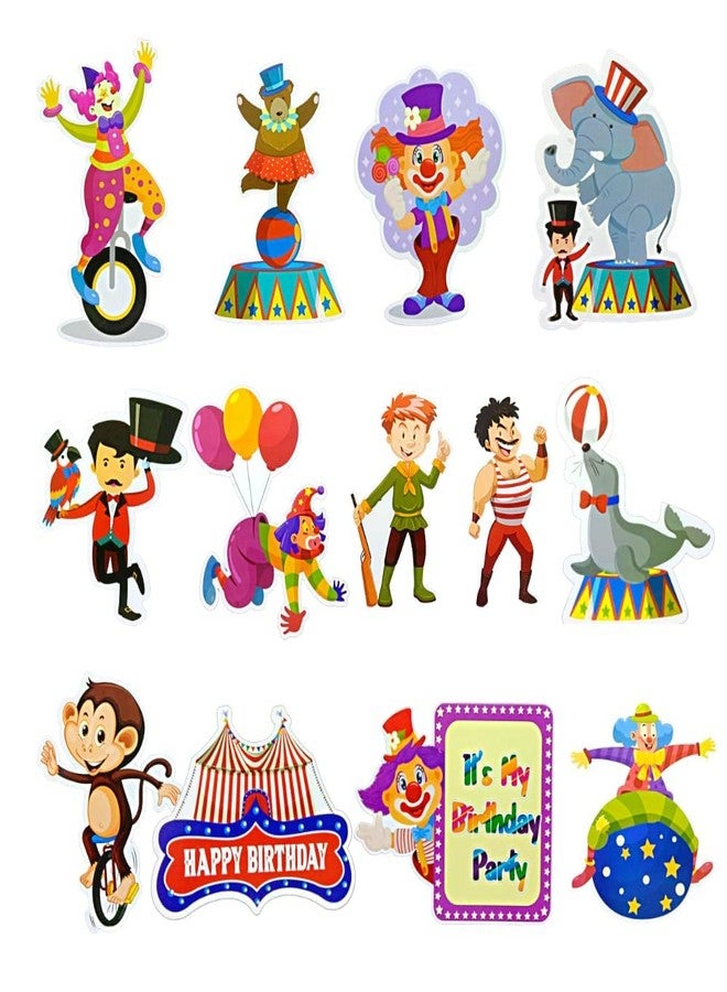 FI - FLICK IN Circus Latex & Paper Circus Theme Birthday Decoration Foil Curtain Cutouts Carnival Birthday Party Decorations (Pack of 60, Multicolor) - Image 5